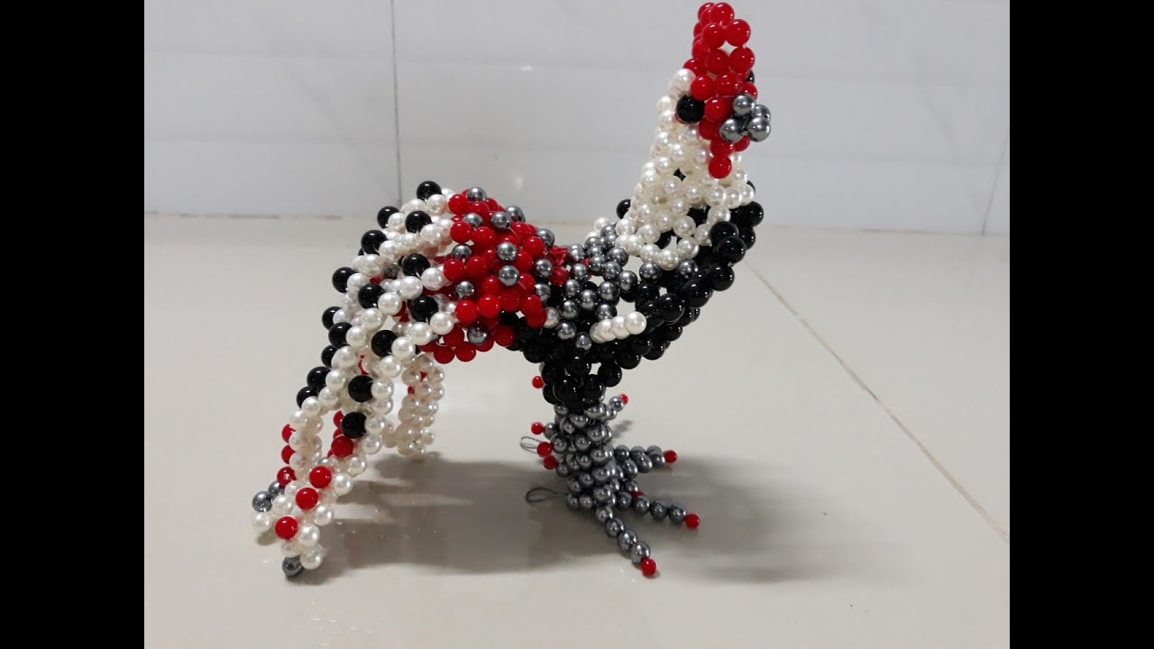 97. học kết cườm 12 con giáp : Con gà khổng lồ 6/7 # DIY# Beaded Chicken # vinahandmade 2020