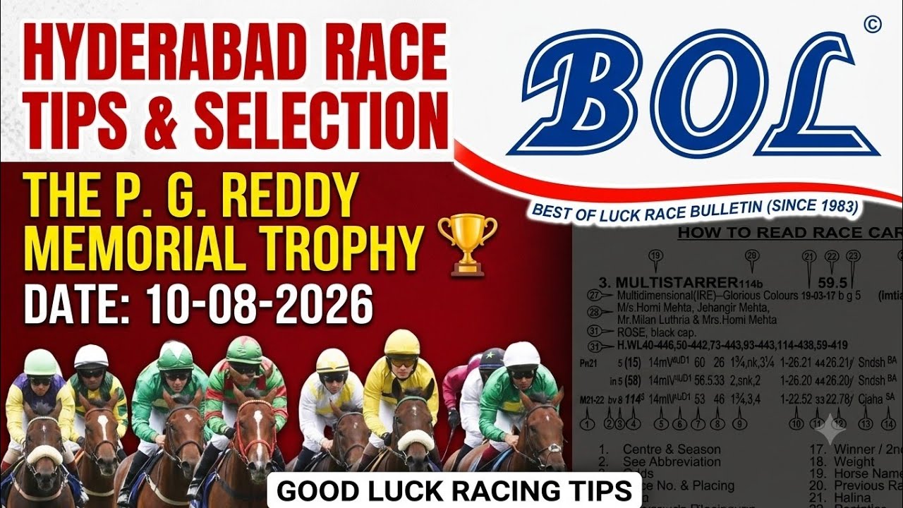 ​🏇 HYDERABAD RACE TIPS & SELECTIONS | 10-08-2026 🏇Featuring The P. G. Reddy Memorial Trophy 🏆