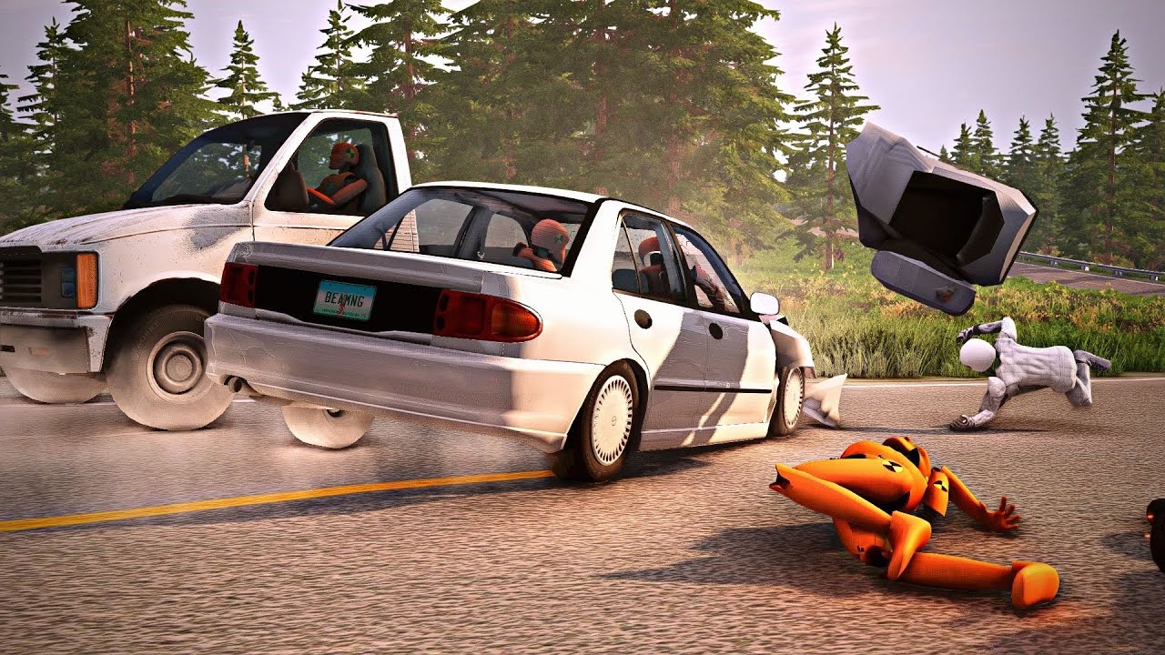 BeamNG Drive - Crossroad Car Crashes #2