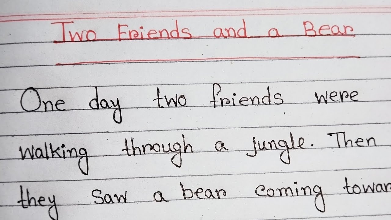Two friends and a bear//story writing// English story.