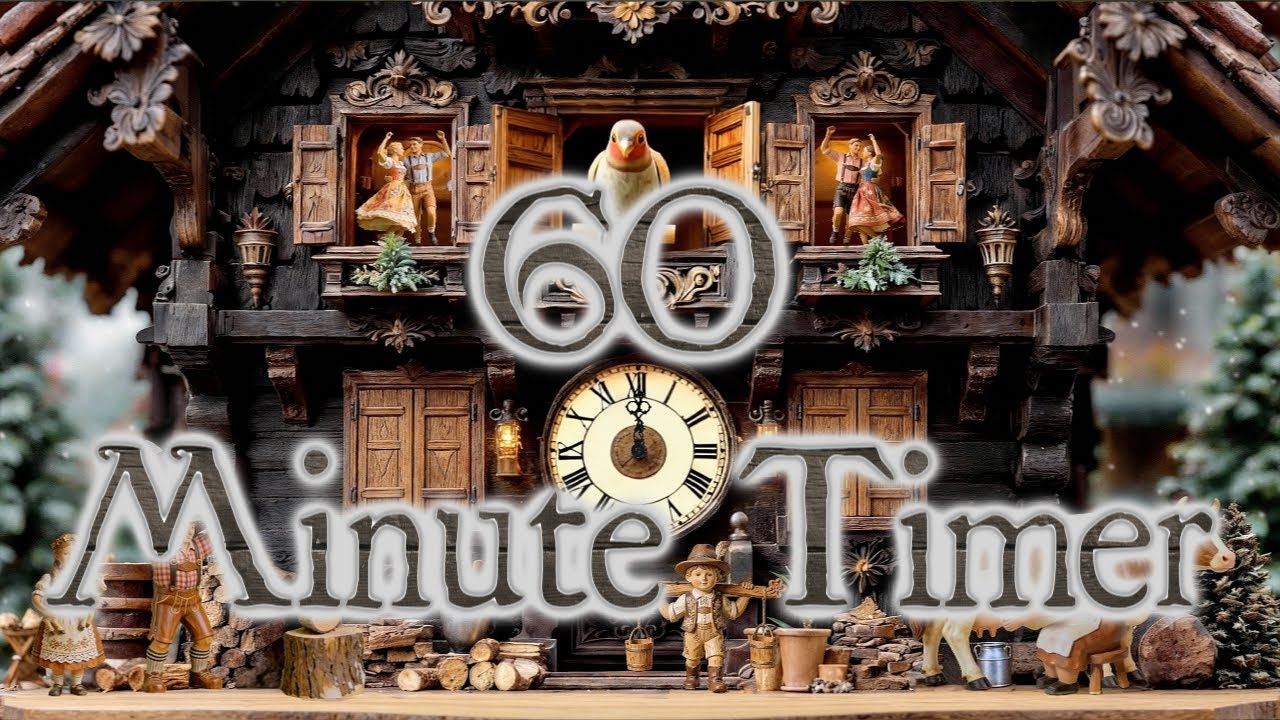 Winter Chalet Cuckoo Clock 1 hour Timer with Fantasy Music