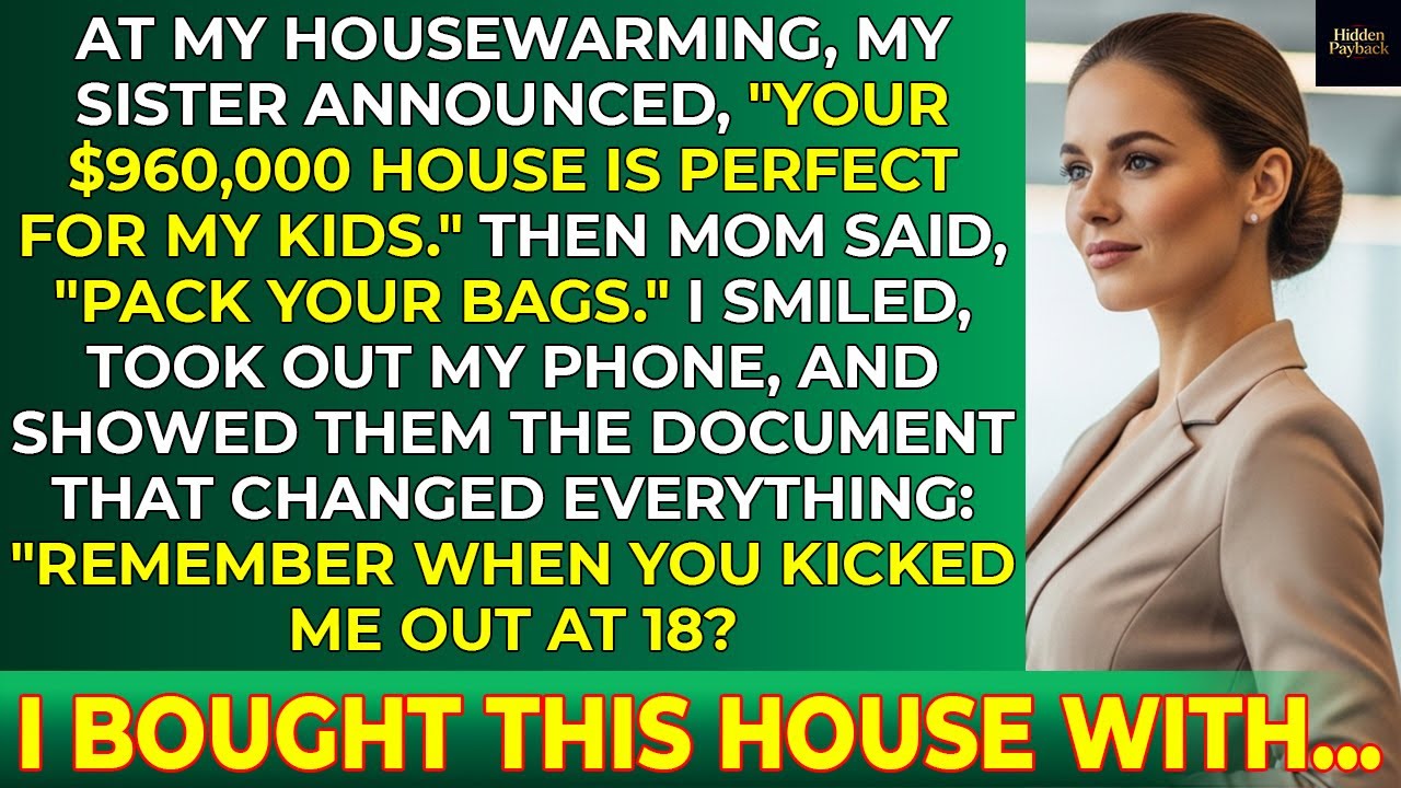 At My Housewarming, My Sister Claimed My $960,000 Home for Her Kids — Then Mom Told Me to Pack My...