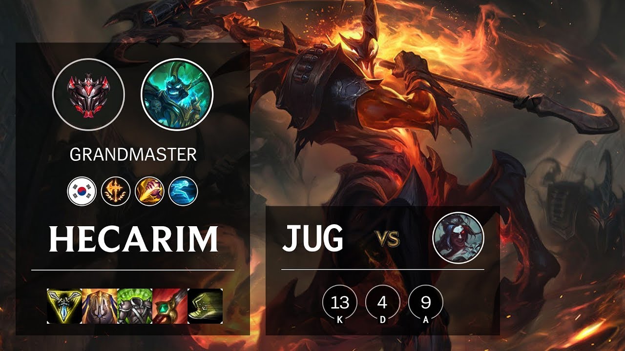 Hecarim Jungle vs Kayn - KR Grandmaster Patch 10.9