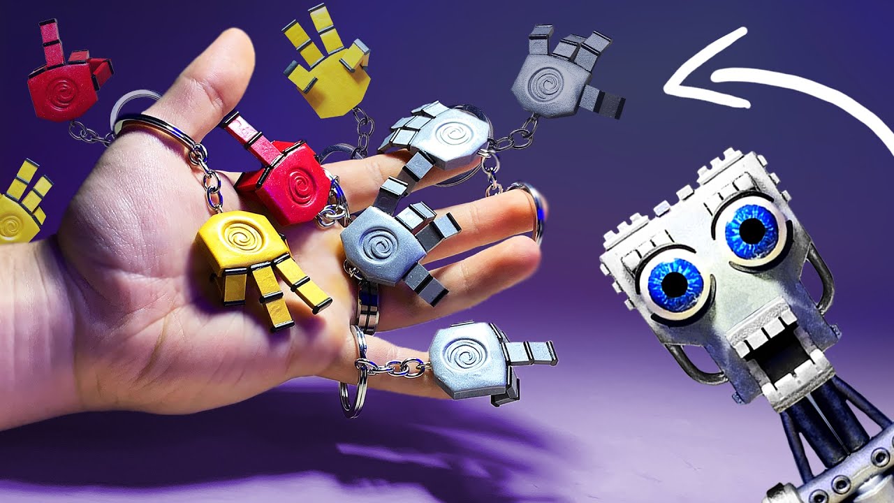 I crafted FNAF keyrings for you with blocky ambience | How to make keyrings with polymer clay