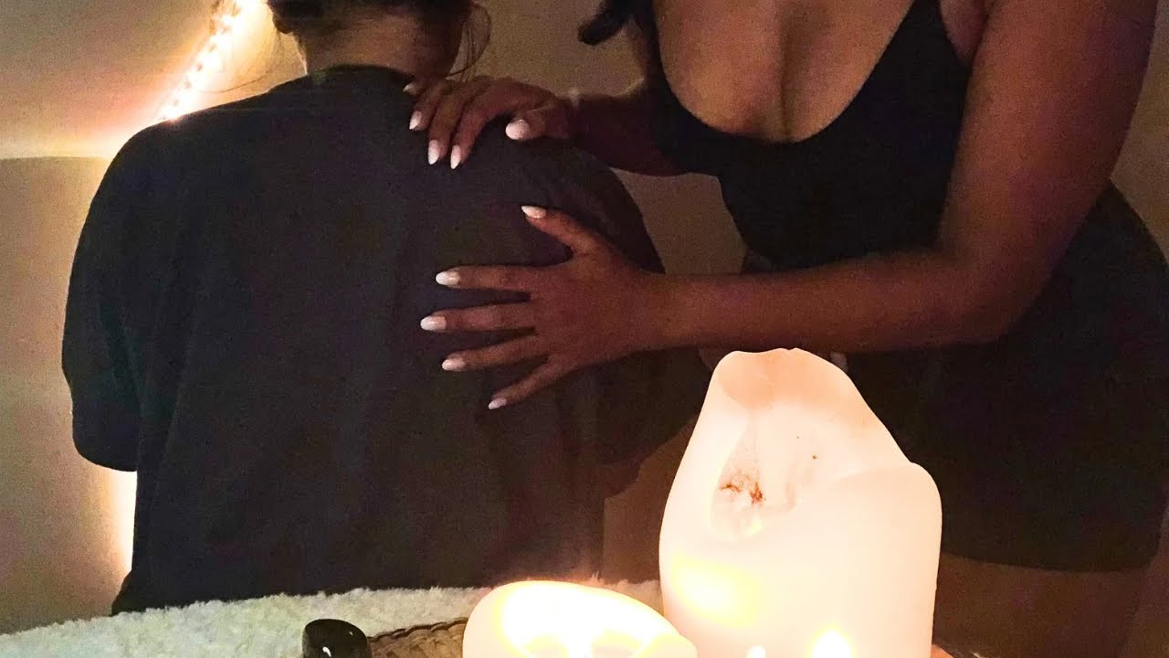 ASMR back, nape and head scratching on real person 💤 (long nails and lowlight)