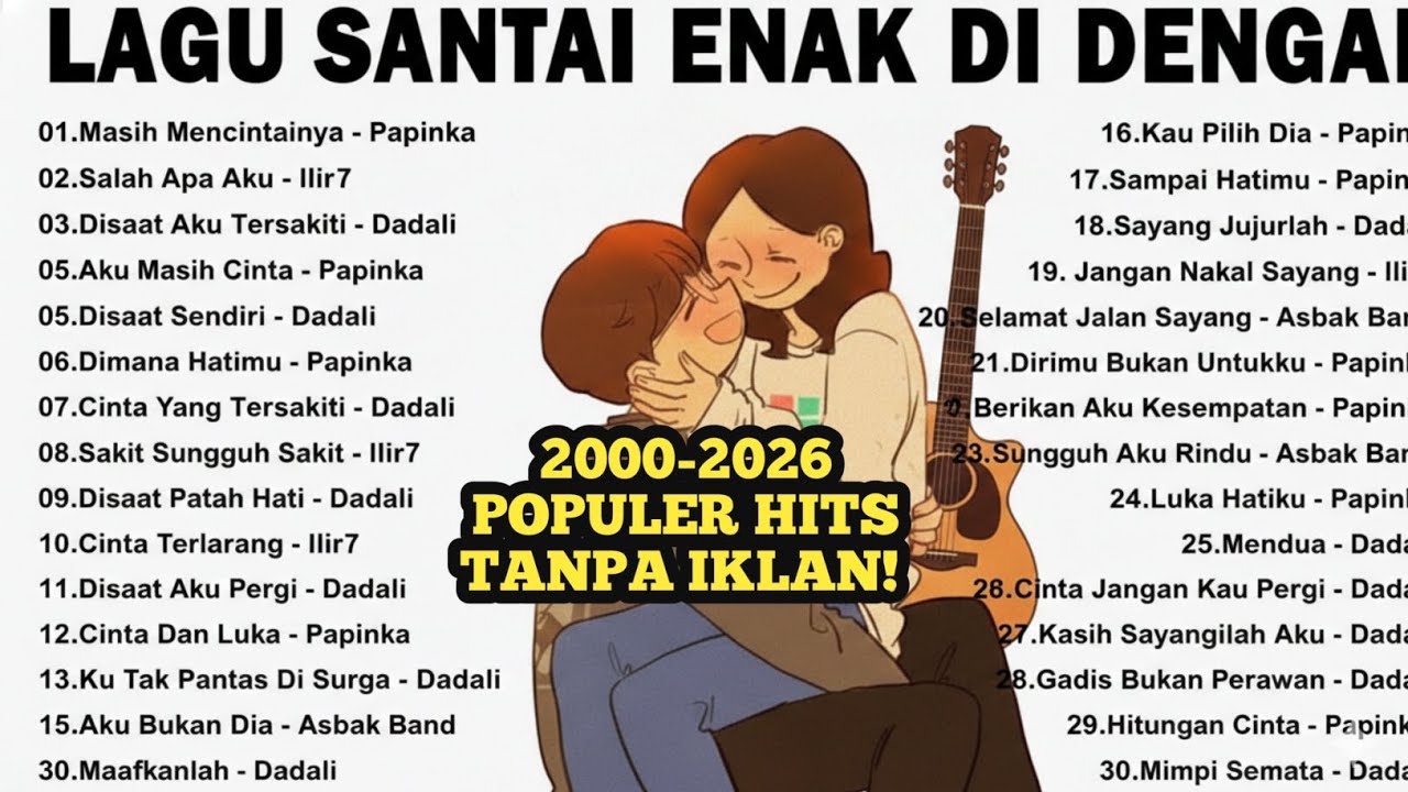 (TANPA IKLAN) Lagu Hit 2000an Terpopuler | Papinka, Ada Band, Dadali, ilir 7 | Top Lagu Nostalgia