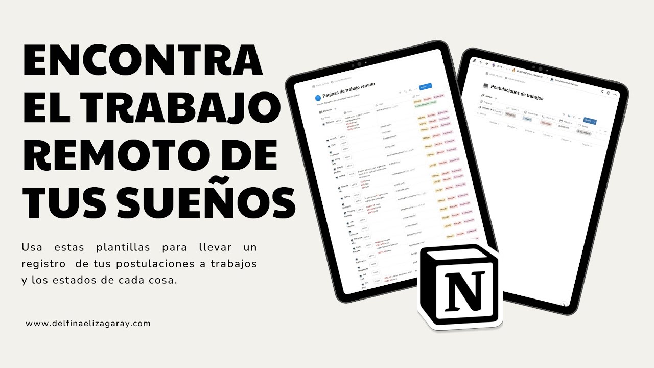 Cómo Planeo Conseguir un Trabajo Remoto | Plantillas de NOTION GRATIS para Organizarte