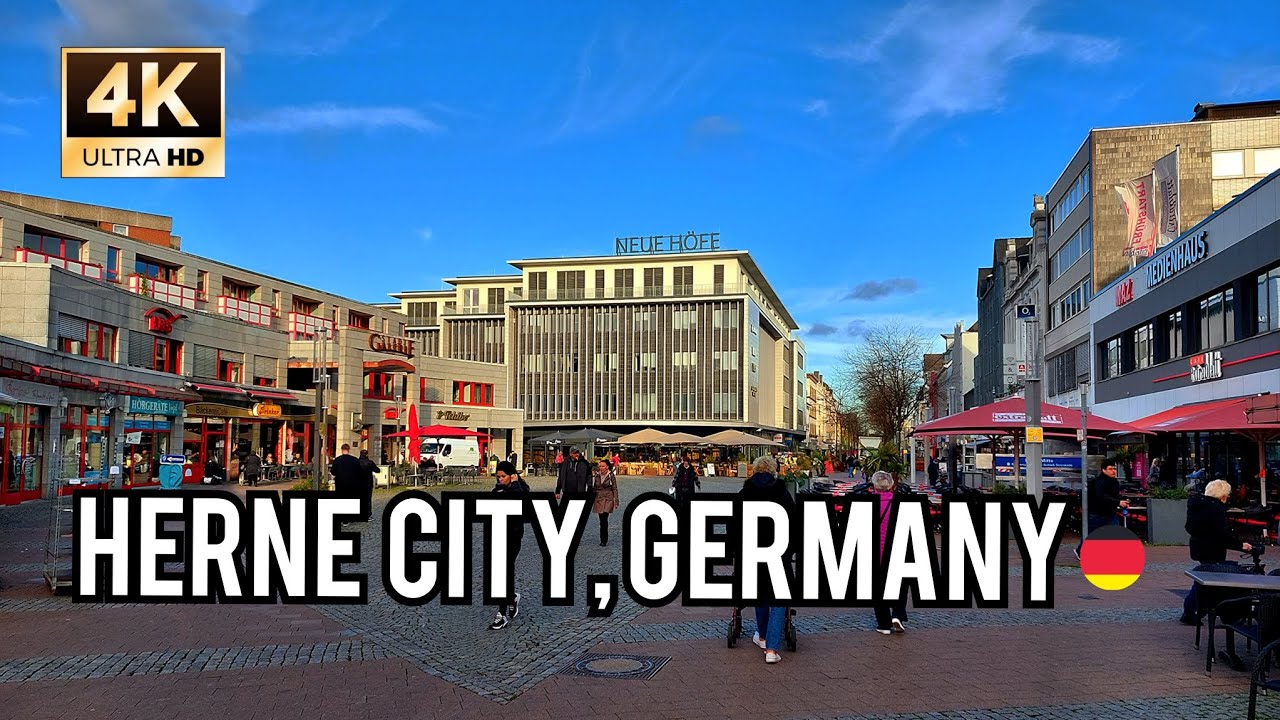 Herne City,Germany / Tour in der Innenstadt in Herne in Deutschland 4k