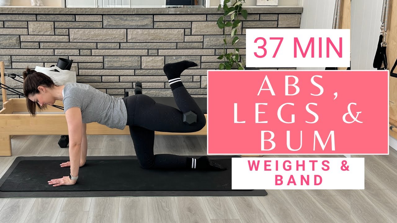 Abs, Legs, and Bum | Lower Body Pilates Workout with Weights - 37 Minutes