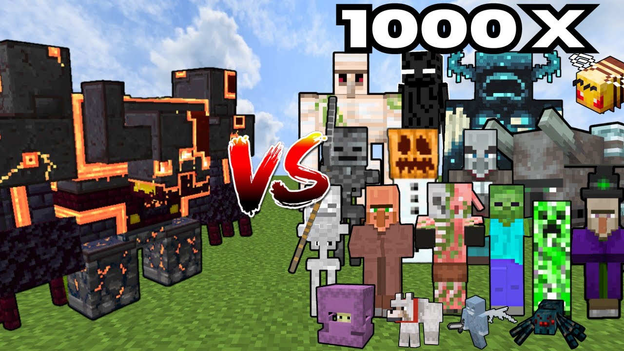 Netherite Monstrosity vs 1000 Minecraft Mobs | Minecraft Mob Battle