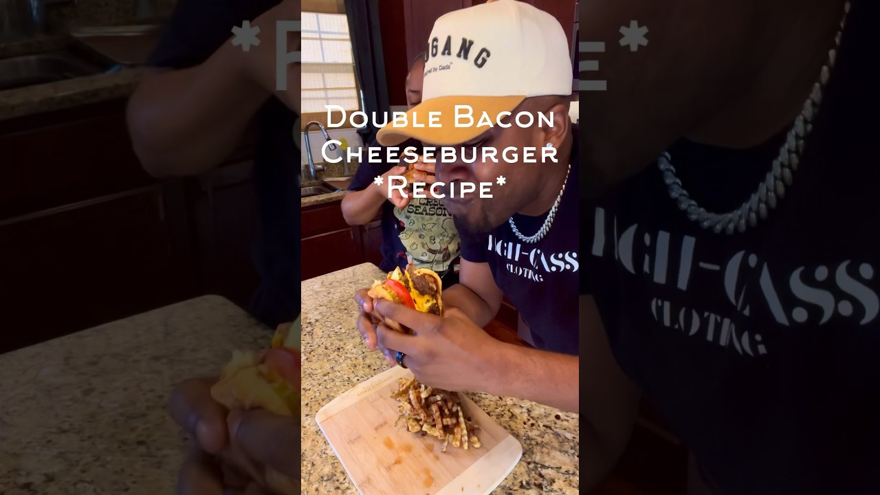 The BEST Double Bacon Cheeseburgers and they are HOMEMADE!! 😮&zwj;💨🤌🏾 #shorts #cheeseburger #bacon