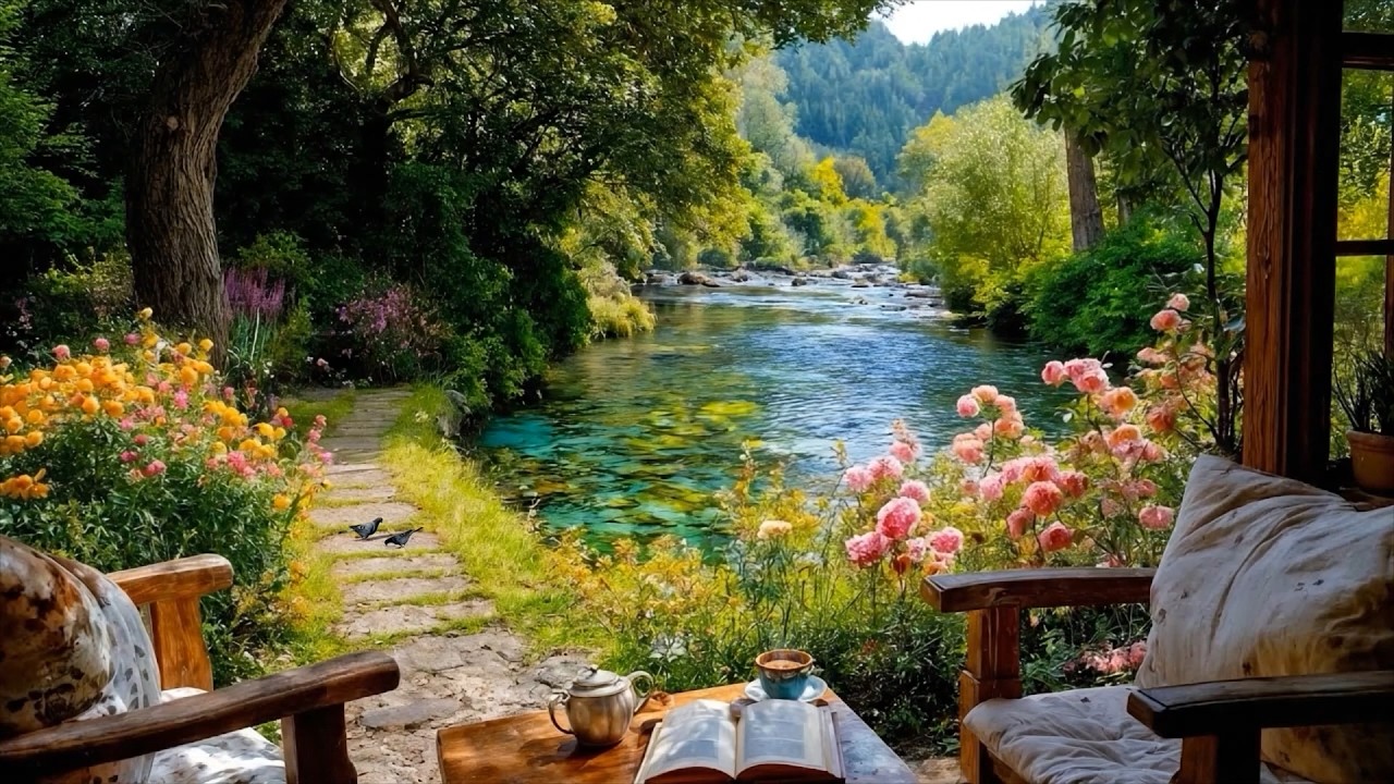 Spring Window of the Streamside🌼🍃✨ Stream Sounds & Birds in the Forest for Inner Peace