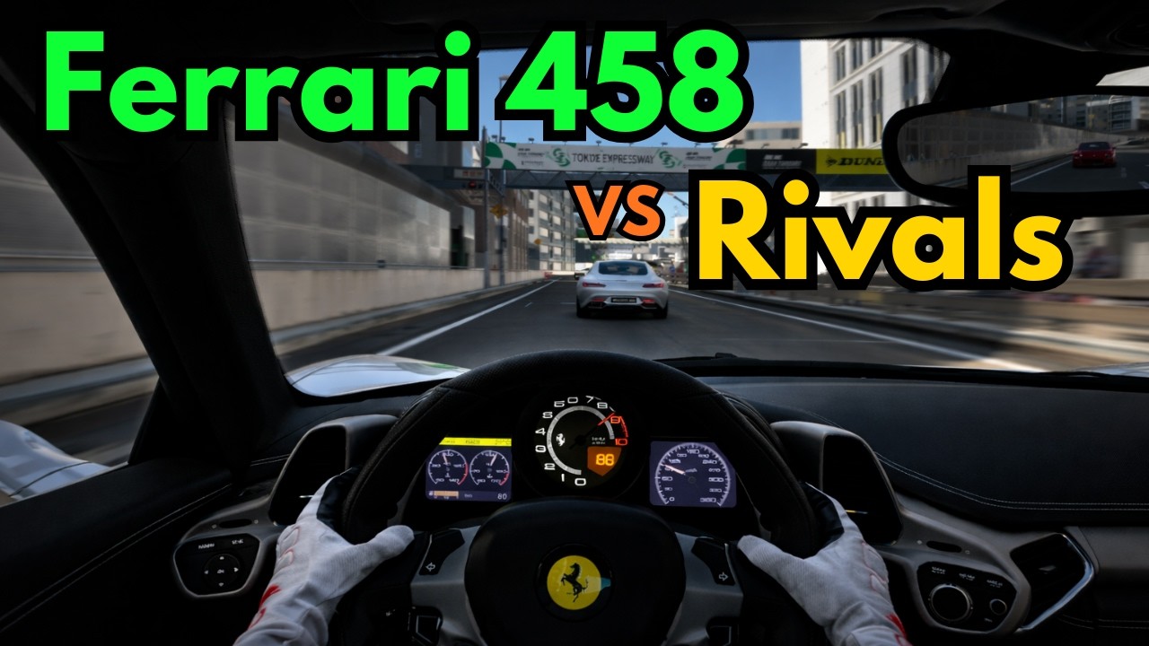 Cockpit View | WANT THE FASTEST RIDE IN TOKYO? Ferrari 458 vs Rivals | GT7 | Logitech G923