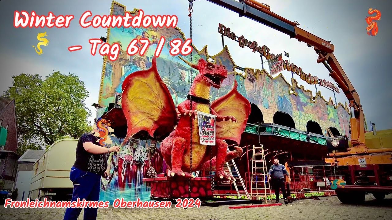 Kirmes Aufbau Highlights🐲Fronleichnamskirmes Oberhausen ❄️Winter Countdown zur Kirmes 2026–Tag 67/86