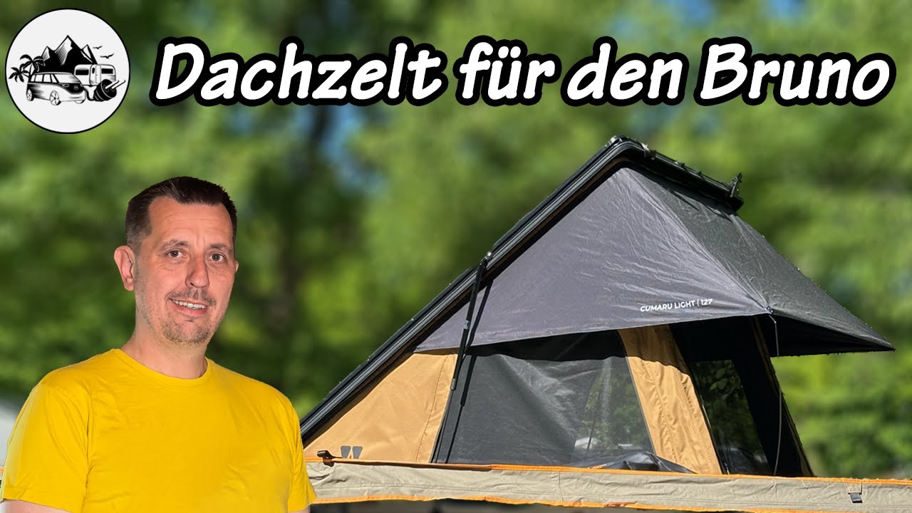 Dachzelt von Vickywood auf Wohnwagen “Bruno” von Kuckoo-Camper montiert