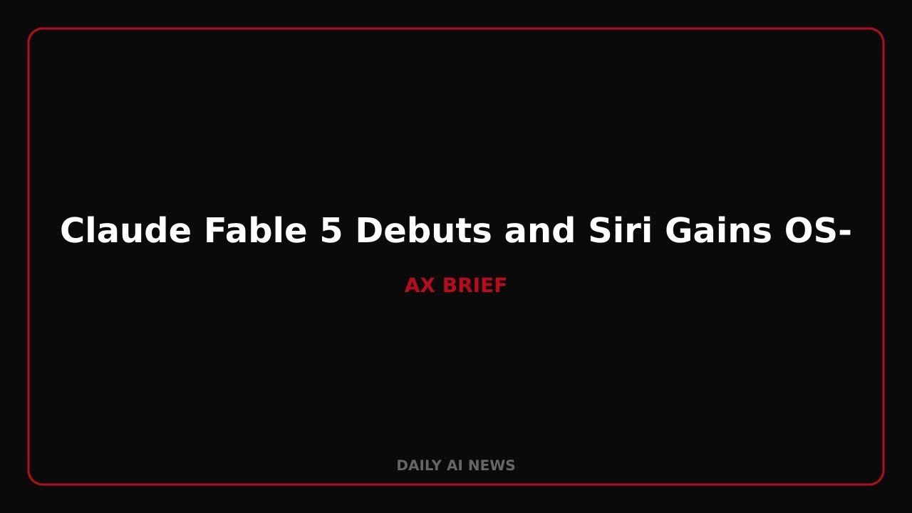 Claude Fable 5 Debuts and Siri Gains OS-Level Context