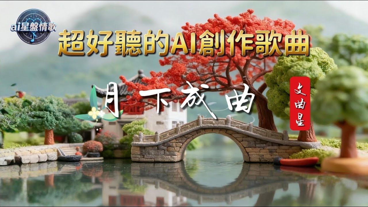 紫微星盤之歌!『月下成曲』這首歌，就像『文曲星』一樣—他是「在如水的感性中，嵌入了如詩的智慧，並在每一次的言說與創作中，為乾涸的人間注入一抹溫柔靈動的藝術靈魂」。#AI創作情歌