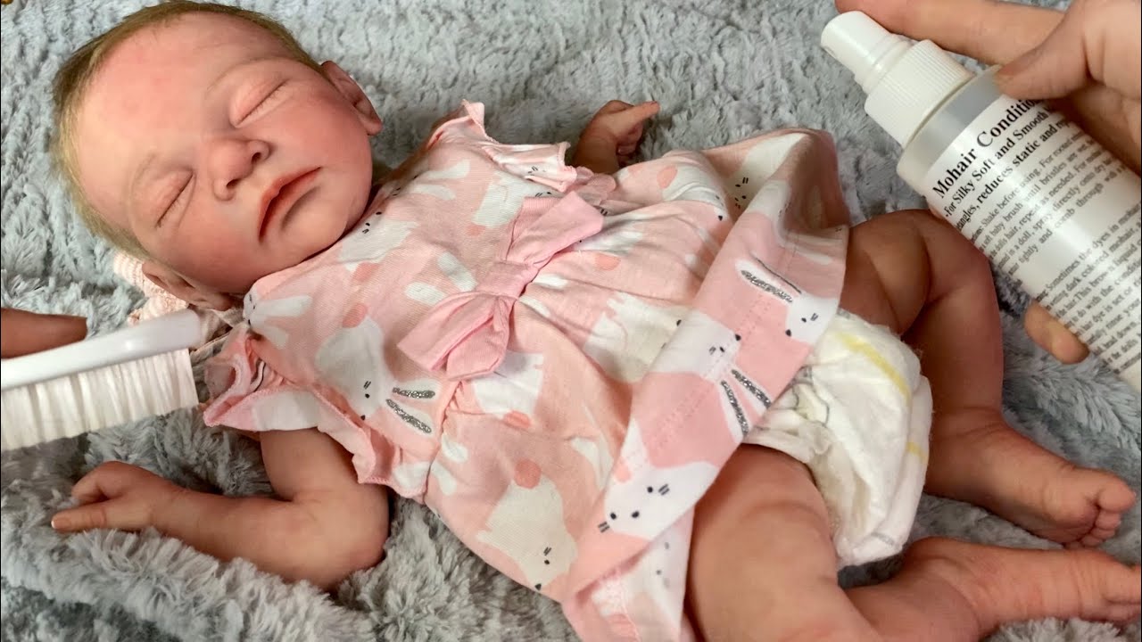 ASMR Powdering, Changing, Grooming a High End SILICONE REBORN BABY