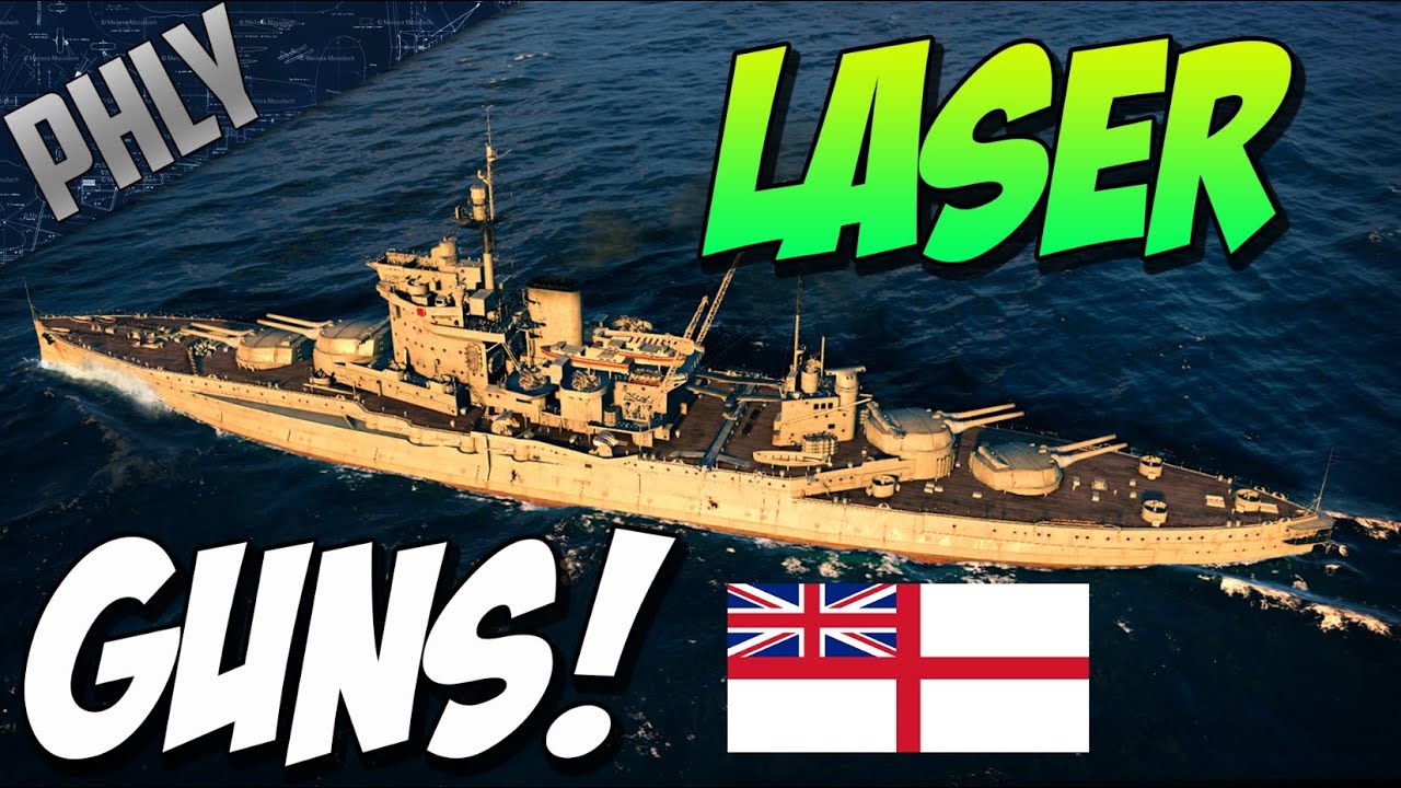 Most Accurate Guns In the GAME! WARSPITE LASER GUN (World Of Warships Gameplay)
