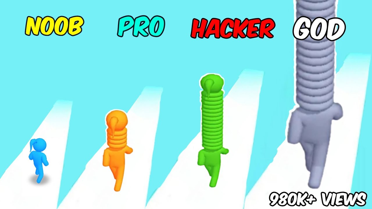 Noob vs Pro vs Hacker vs God in Long Neck Run