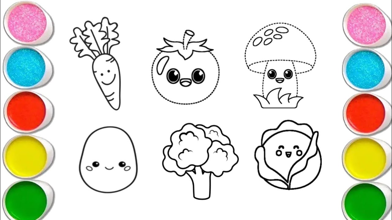 Vegetables Drawing Colouring And Paintings For Kids | Fun And Educational | Healthy Vegetables