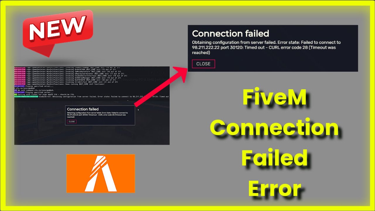 FiveM - Connection Failed - Timed Out CURL Error Code 28 - Server Failed - Fix