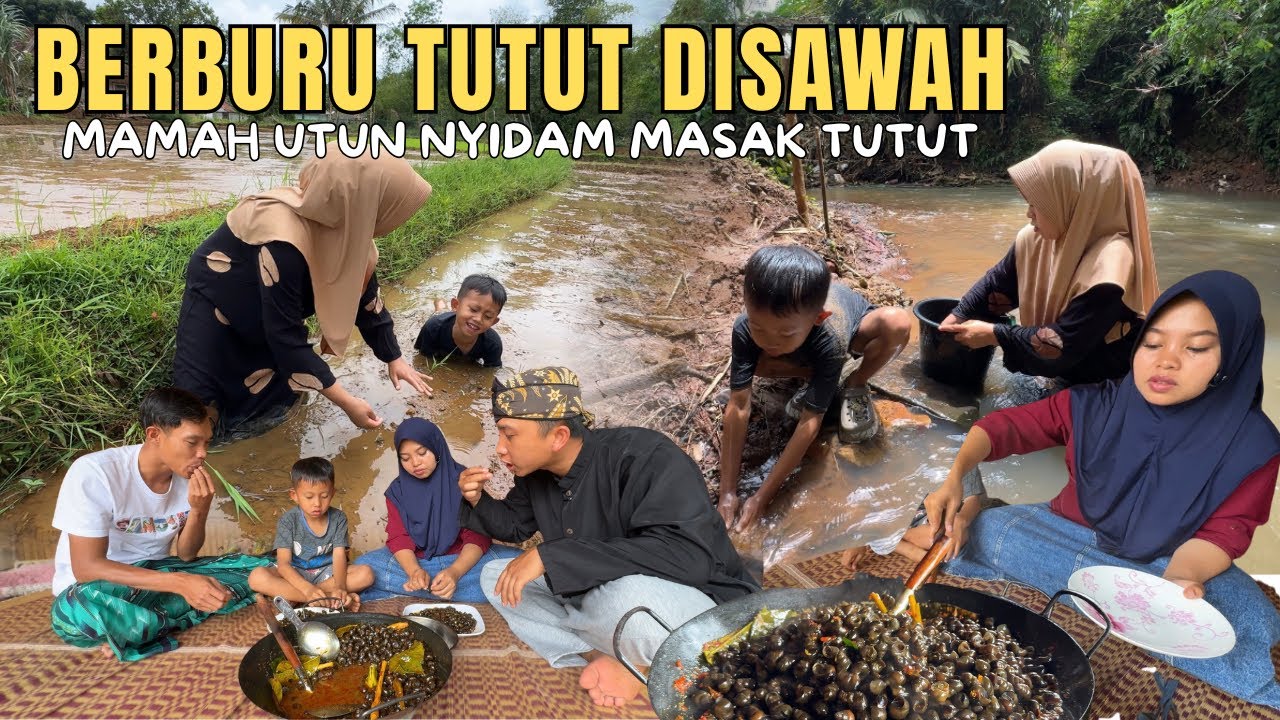 KESEHARIANKU HIDUP DIDESA | NGAMBILIN KEONG SAWAH, MAMAH UTUN NYIDAM MASAK KEONG SAWAH atau TUTUT
