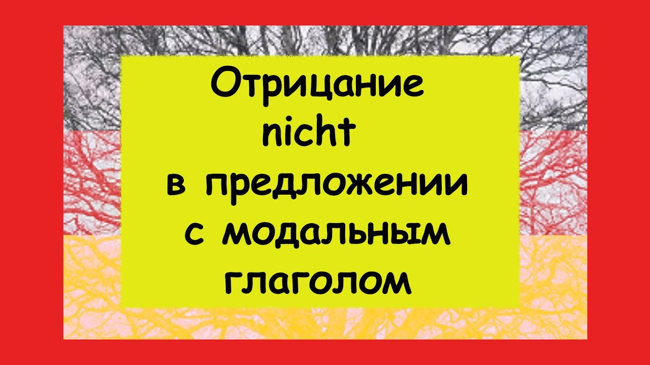 Отрицание nicht в предложении с модальным глаголом в немецком языке