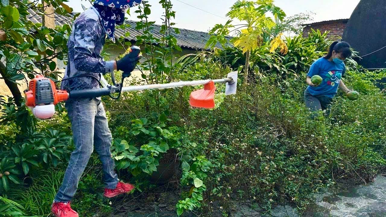 Молитва за одинокую девушку. Задний двор боится змей и комаров. Уборка, косить, пилить деревья, она