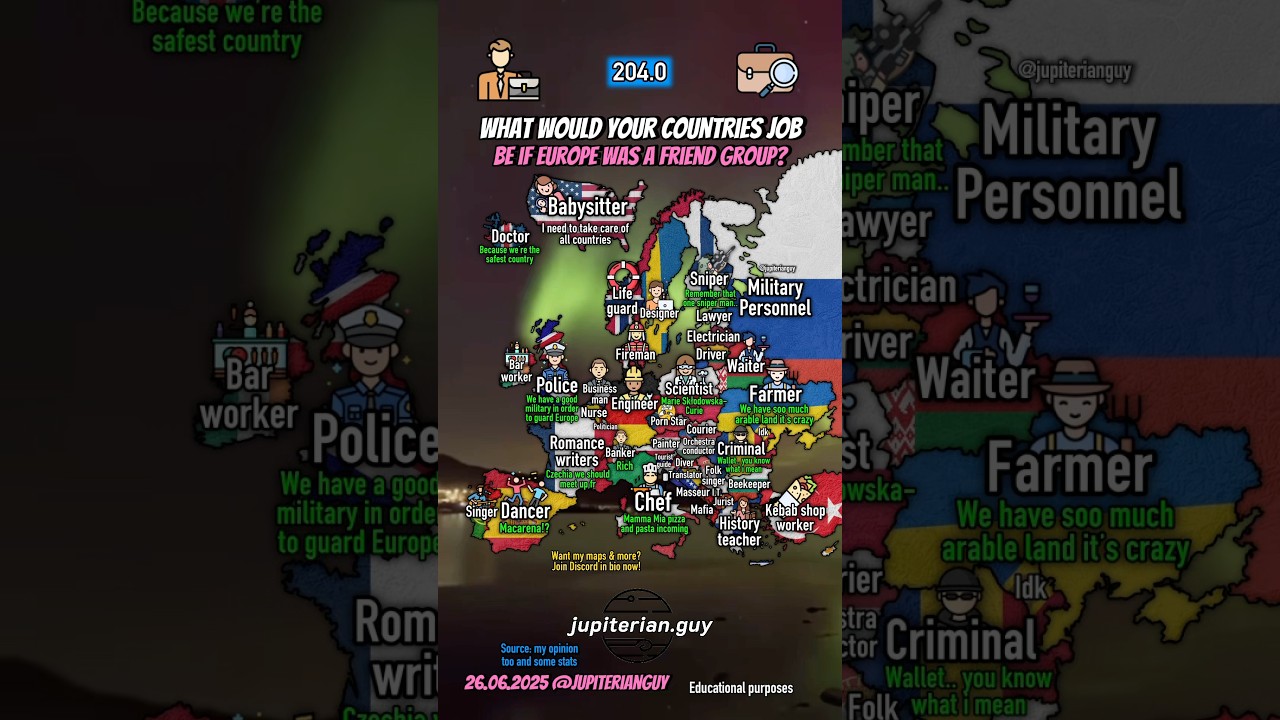 What would your countries job be?🕵️ #shorts #geography #map #europe