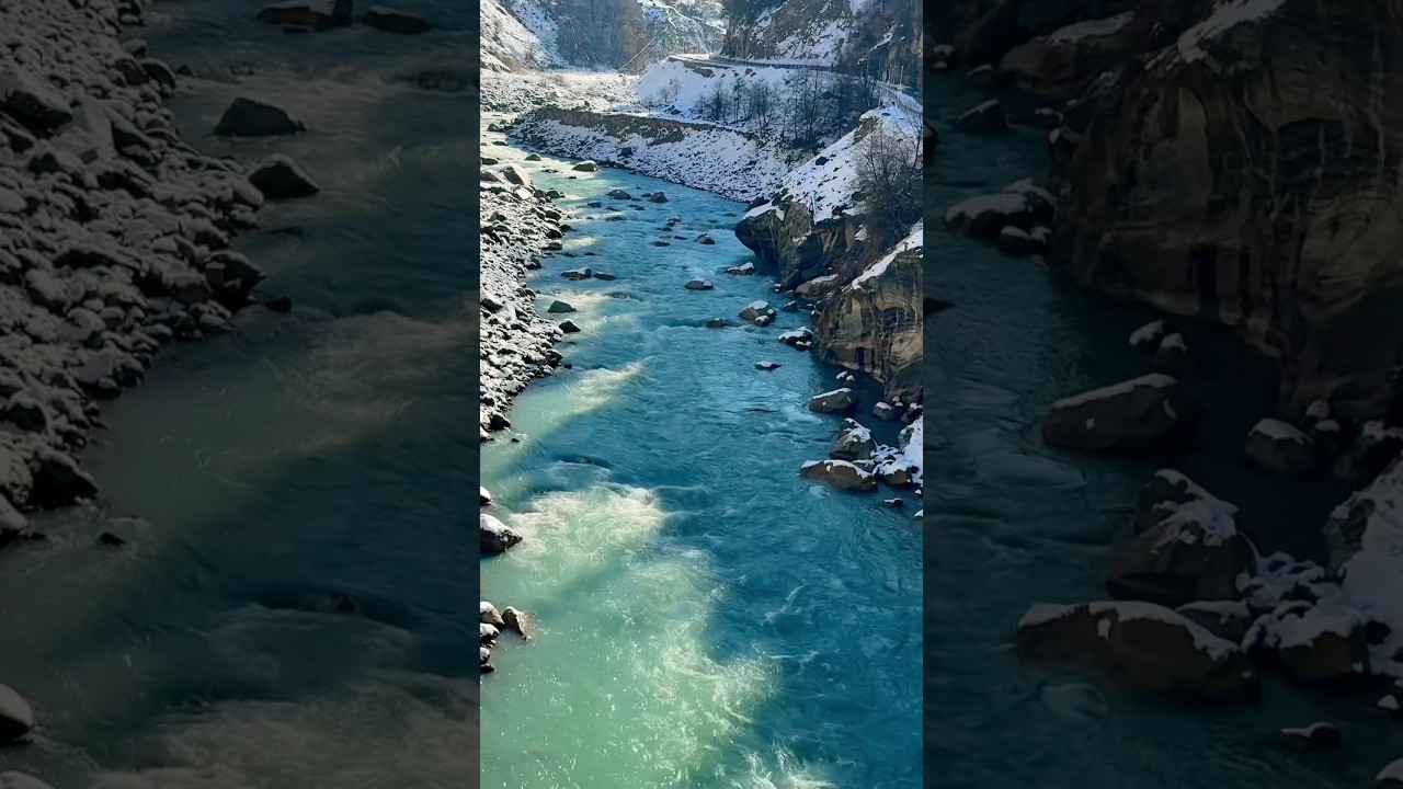 Spiti River 😍 is love in 2025 snowfall #spiti #spitivalley