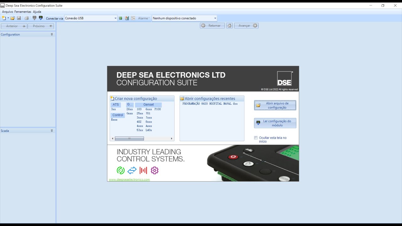 Atualização de linguagem para português dos  Módulo DSE Deep Sea  Eletronics.