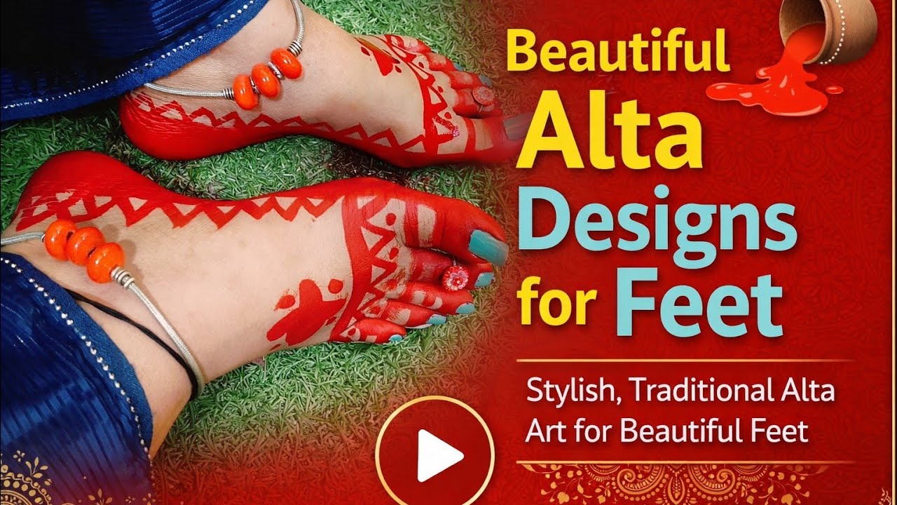 Live Alta Design | Pairon ke Liye Sundar Traditional Alta Design | Step by Step