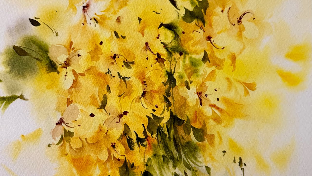How to Paint Yellow Wisteria in Watercolor – Easy Floral Tutorial