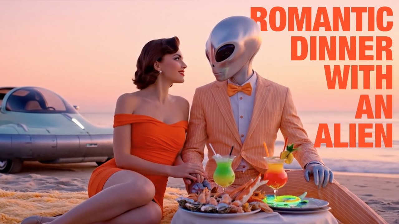 Romantic Dinner with an Alien  - 1950s Sci Fi Fantasy  | AI Short Film #steampunk #retrofuturism