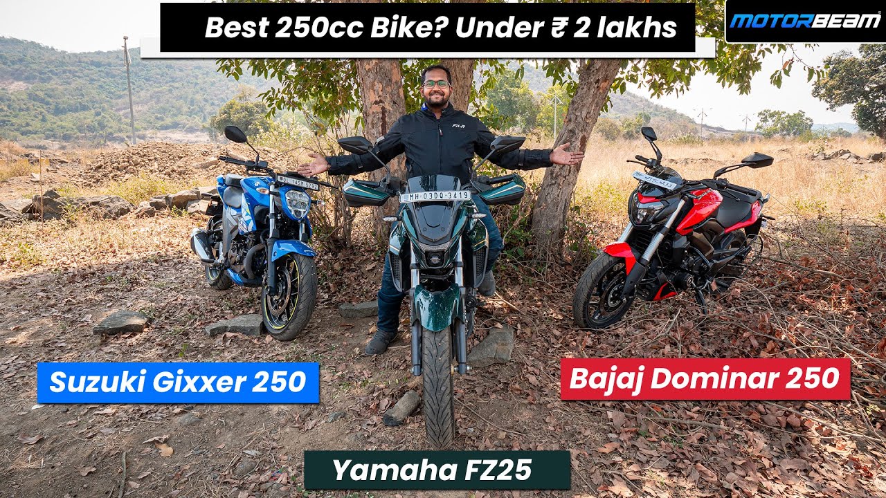 Best 250cc Bike? Dominar vs FZ25 vs Gixxer - Under Rs. 2 lakhs | MotorBeam हिंदी