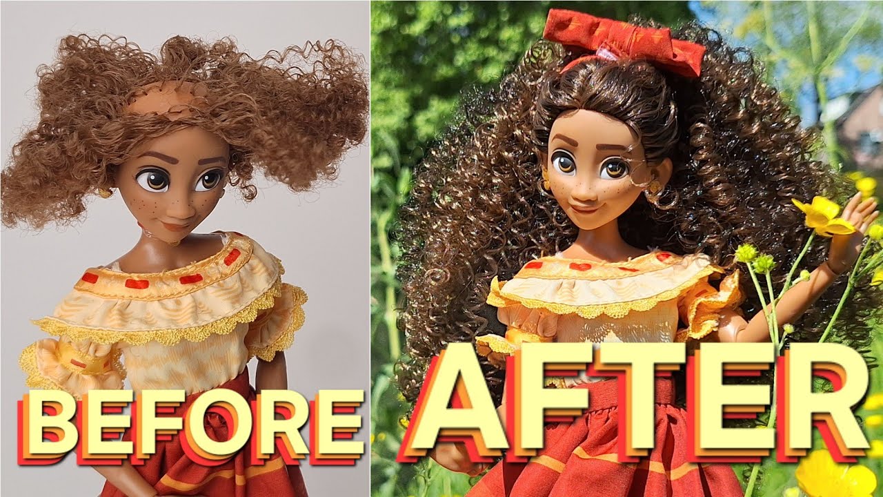 Fixing the BAD hair from Disney Store Dolores! Encanto doll hair reroot make-over