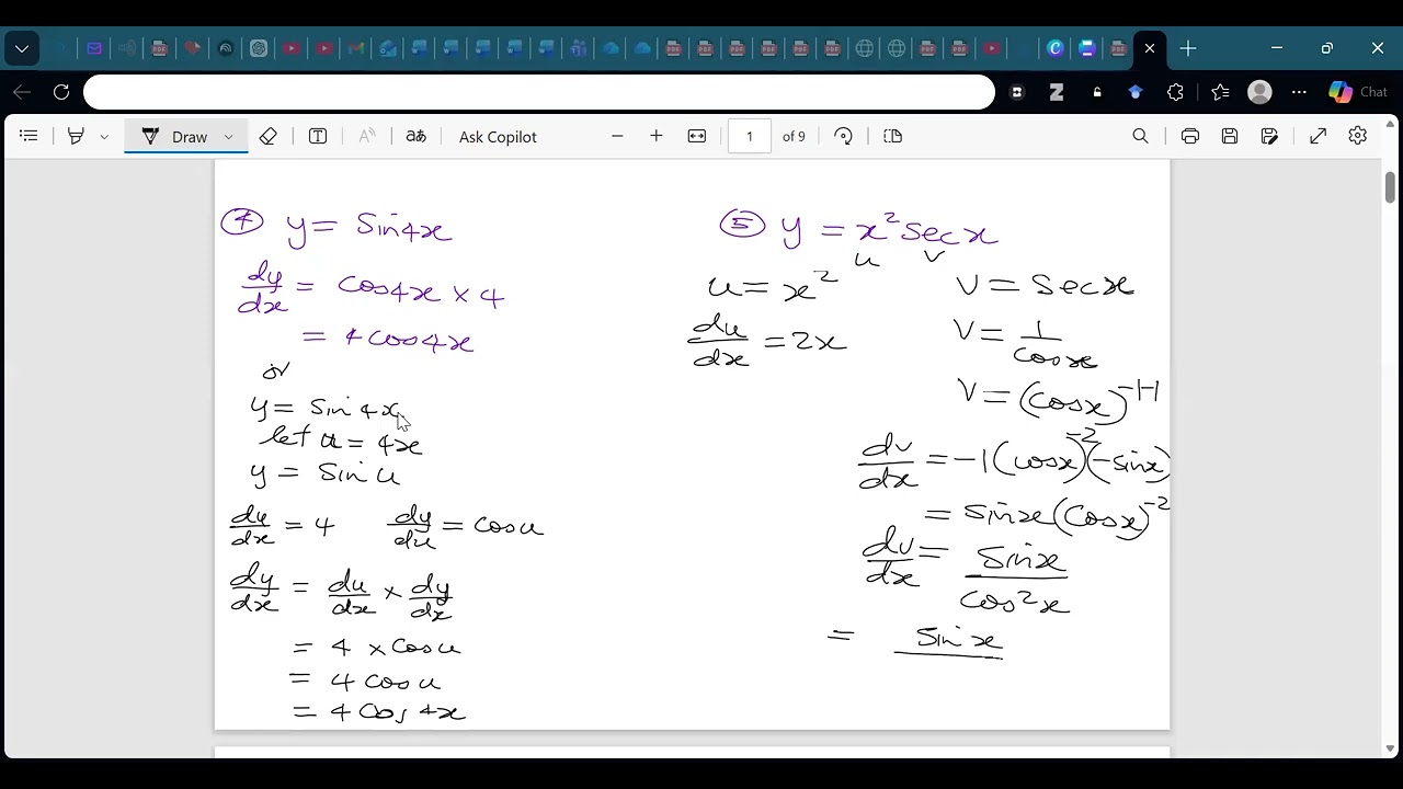 Differentiation of trigonometric Function