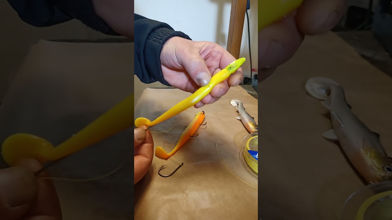 cómo poner doble anzuelo en peces de vinilo (assist hook)
