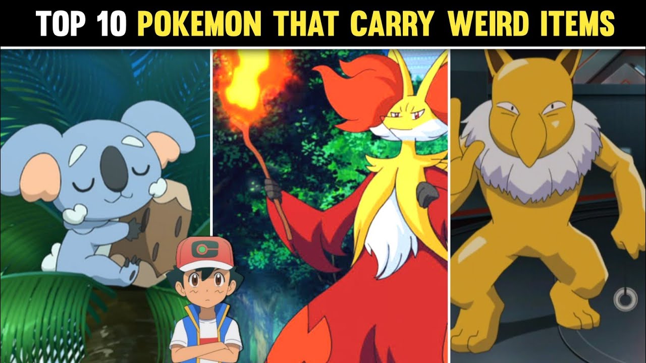 Top 15 Pokemons That Carry Weird Items | 15 Pokemon That Carry Weird Accesories | Hindi |