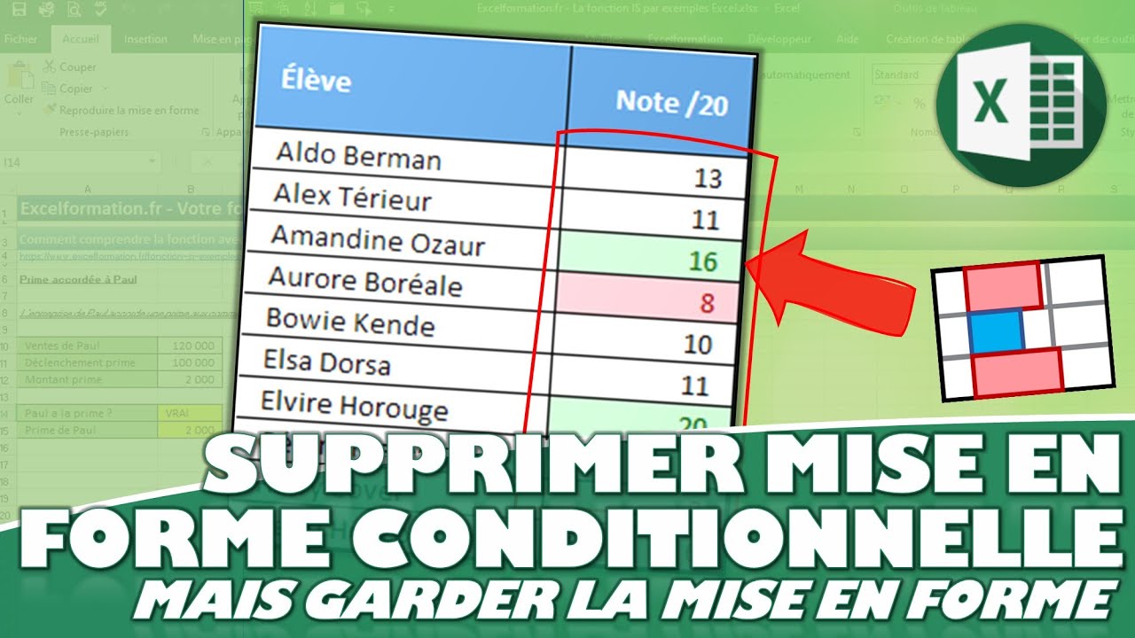 Comment transformer les mises en forme conditionnelles en mises en forme réelles sur Excel ?