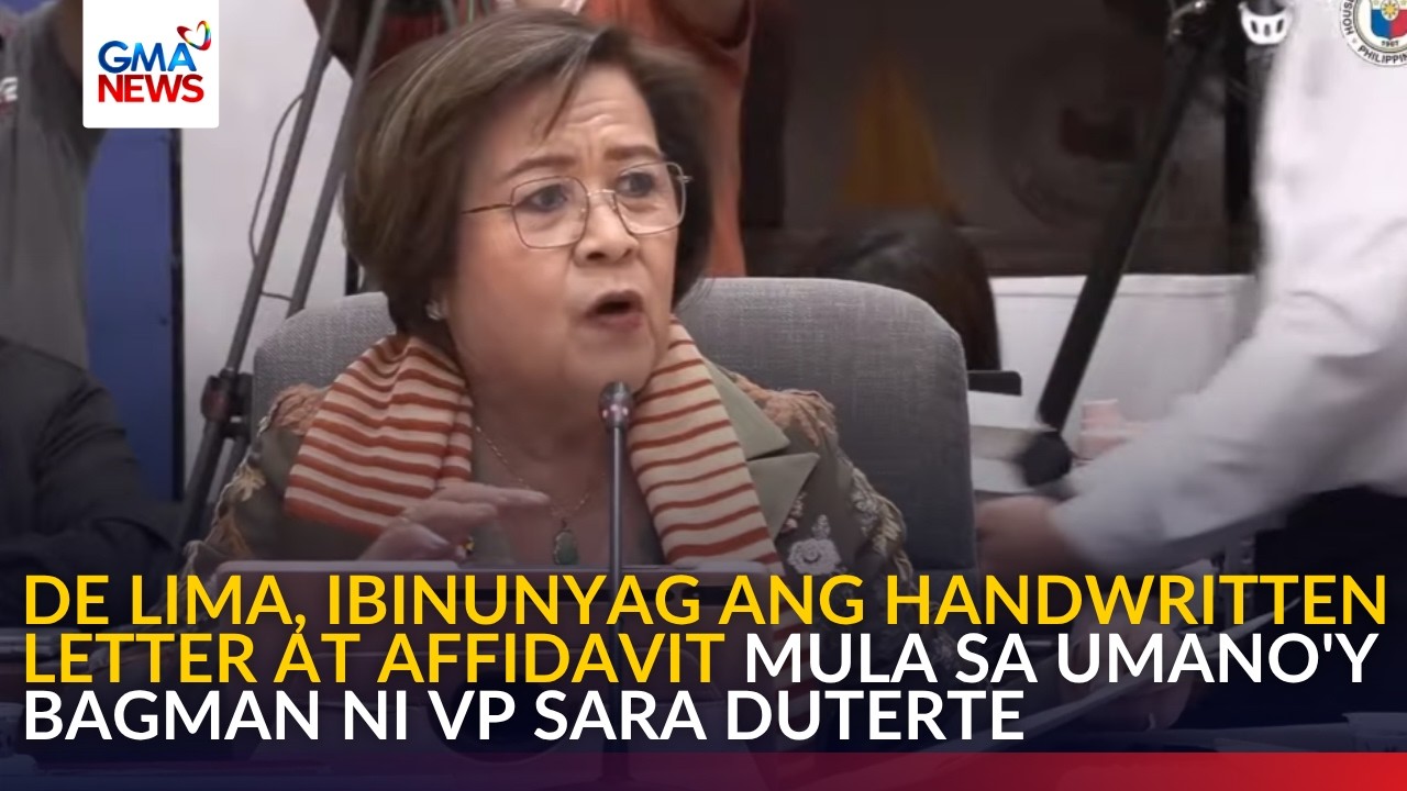 De Lima, ibinunyag ang handwritten letter at affidavit mula sa umano'y bagman ni VP Sara | GMA News