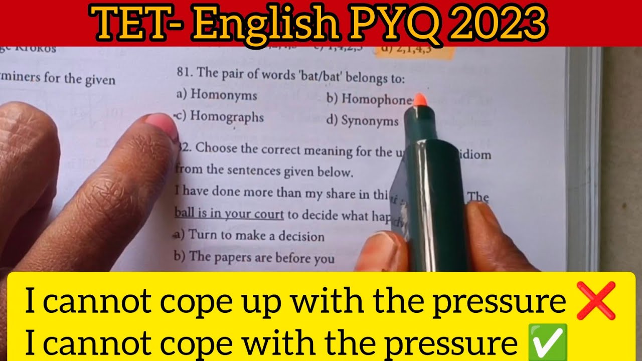 |TNTET TET 2023 -English Previous Year Question