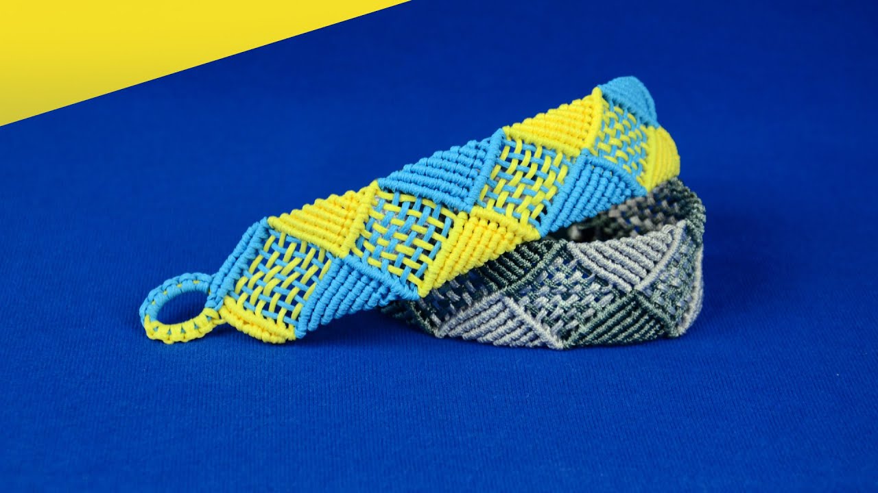 Woven Macrame Diamond Bracelet Tutorial