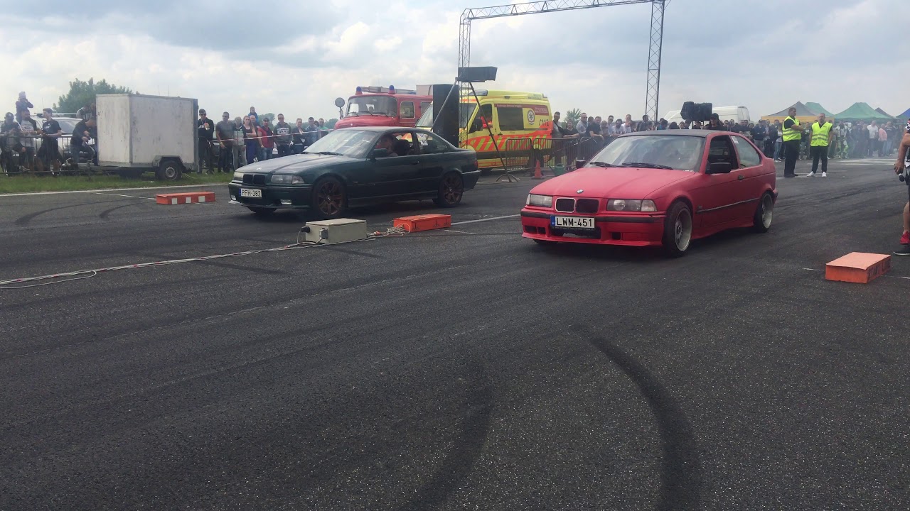 BMW e46 tuning vs BMW 316i compact tuning - 1/4 mile drag race - 1/4 mile Rennen