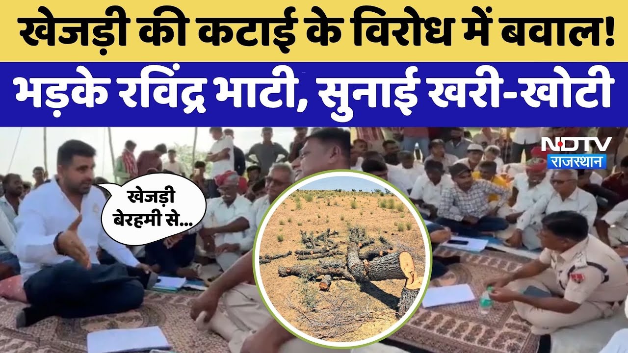 Protest in barmer against Khejri Cutting: खेजड़ी की कटाई, भड़के Ravindra Bhati।Top News। Viral Video