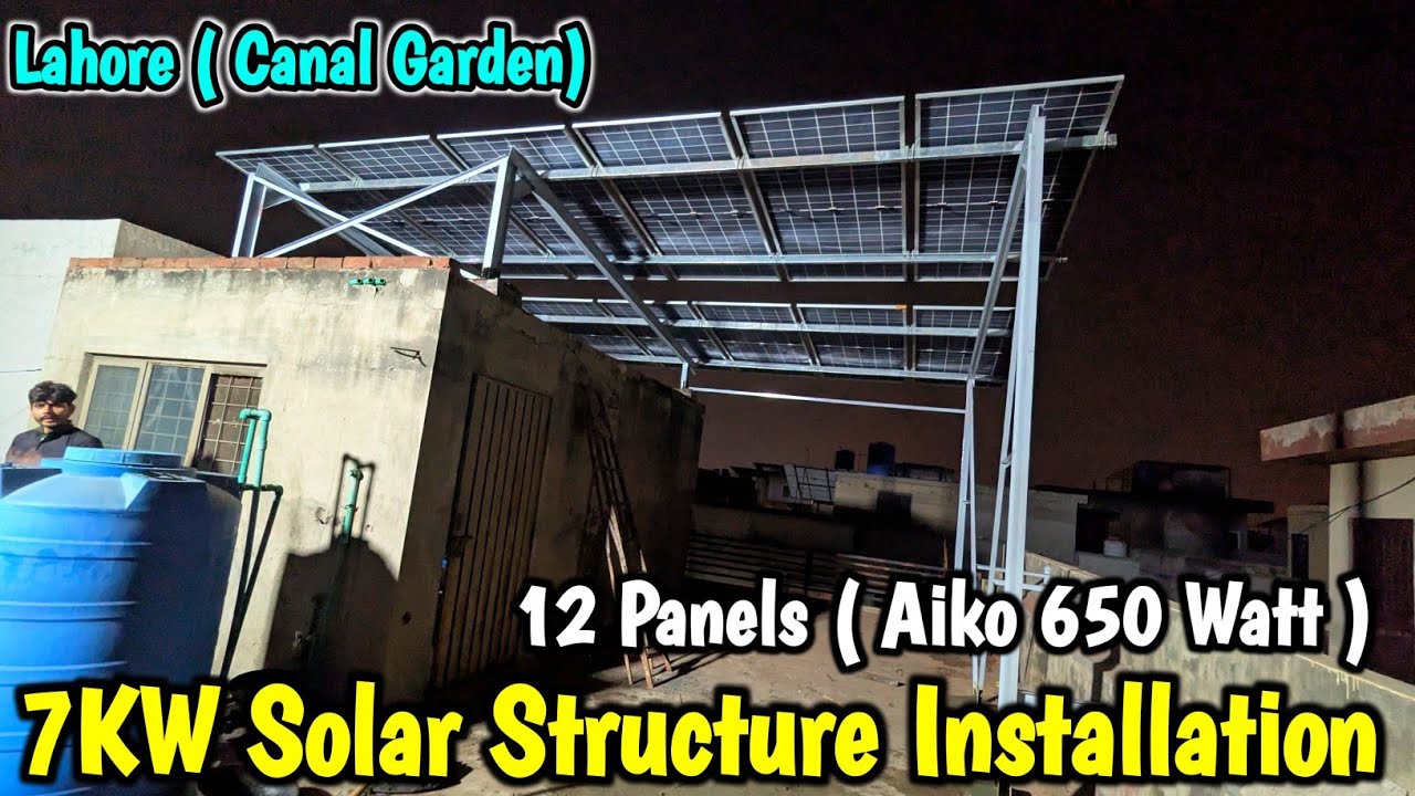 7KW Solar System Installation | Aiko 650Watt 12 Panels | Complete Structure Work