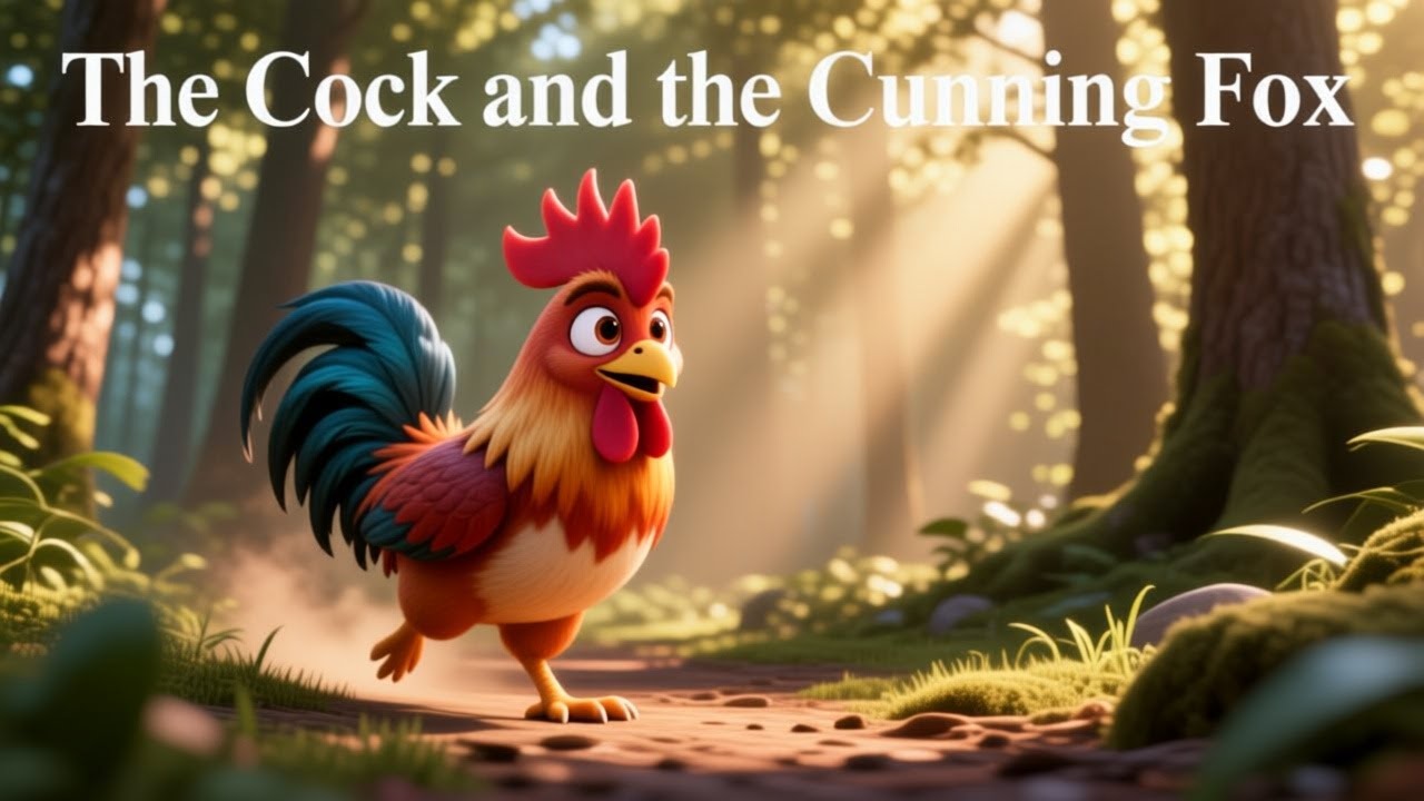 The Cock and the cunning Fox | Kids Bedtime Stories |Learning English with Stories | Tiny Adventures