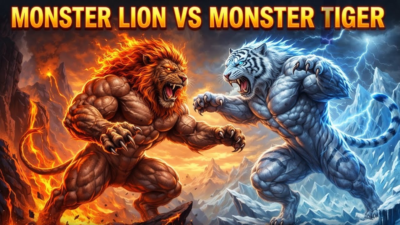 🦁 Lion Monster vs Tiger Monster – Ultimate Beast Battle 🐯