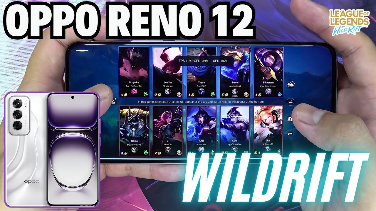 Oppo Reno 12 League of Legends Wild Rift Gaming test | PhoneGaming